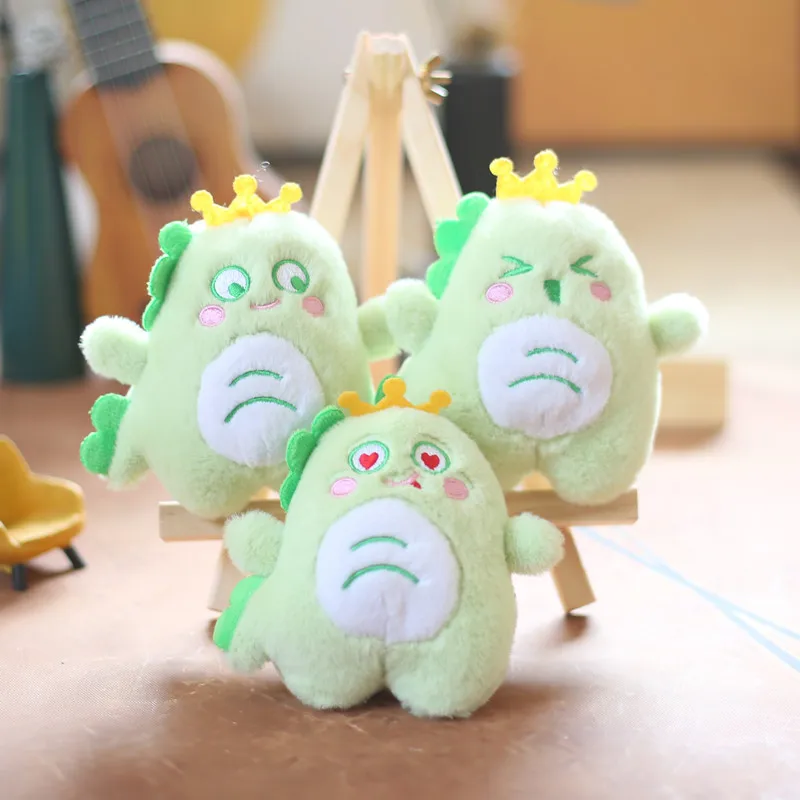 

12cm Cute Dinosaur Plush Pendant Cartoon Animals Dolls Schoolbag Decoration Pendant Toys Key Chain Christmas Gifts for Friends
