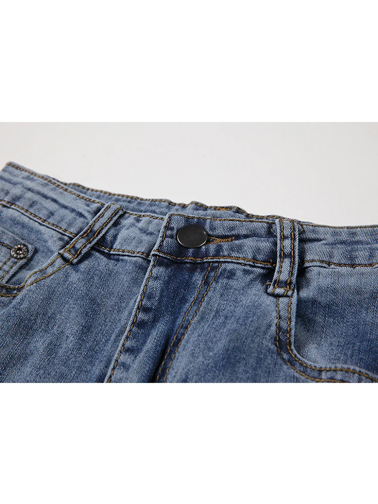 2021 осенние рваные джинсы-карандаш женские уличные модные облегающие брюки с