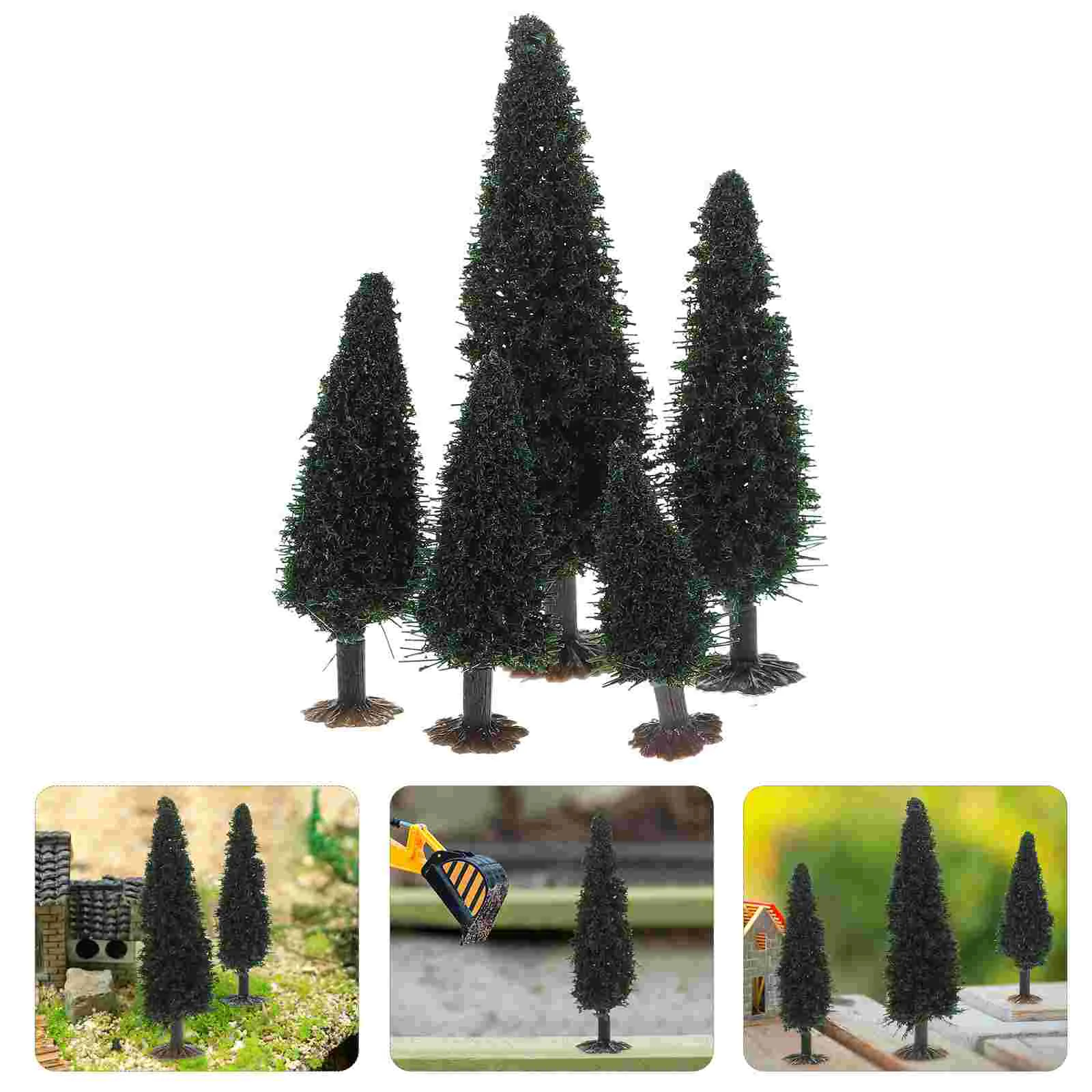 

15 Pcs Small Tree Landscape Model Greenery Decor Mini Simulation Plastic Sand Table DIY Miniature Fake Adornment