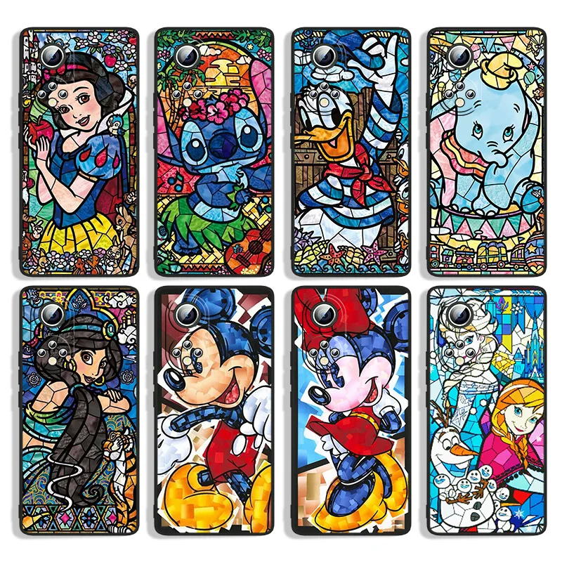 

Disney retro color art For Huawei Honor 60 SE 50 30i 20 10i 10X 10 9X 9C 9A 8A X8 Lite Pro Black Silicone Phone Case Capa