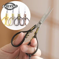 wholesale sharp stainless steel antique scissors professional sewing scissors for fabric black gold small vintage paper scissors