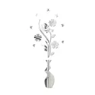 Акриловая 3D наклейка для вазы, цветок и ваза, Зеркальная Наклейка, экологичные наклейки для стен, домашний декор