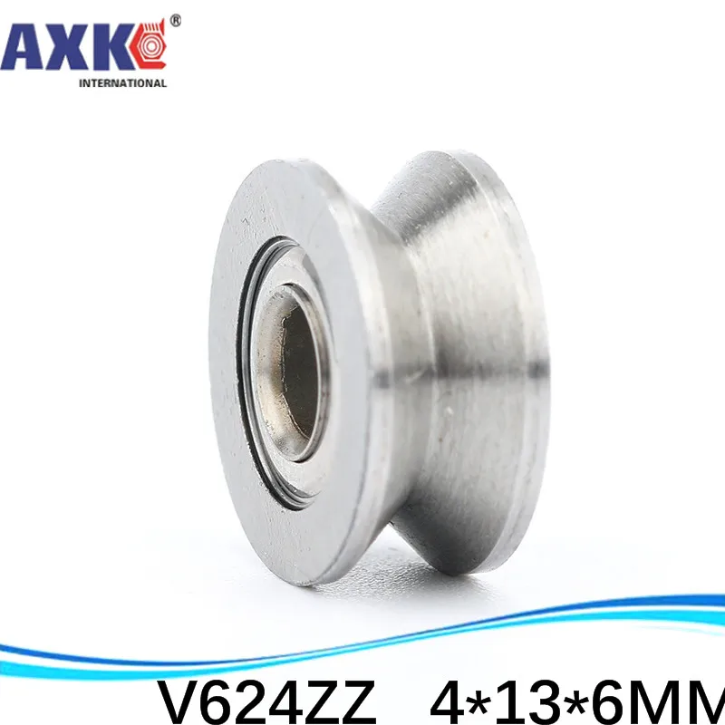 

V624ZZ V groove roller wheel ball bearings ABEC-5 4*13*6 mm embroidery machine pulley V624 624VV SZV4-13
