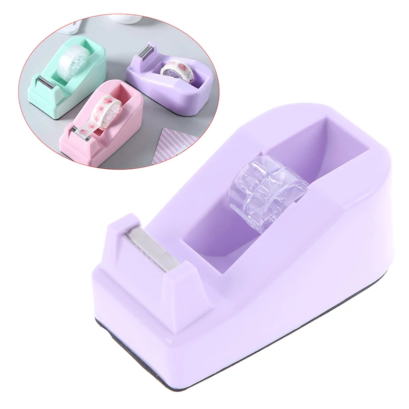 

1Pcs Plastic Tape Dispenser Office Desktop tape Holder Cutter Office Supplies 100% Brand and New