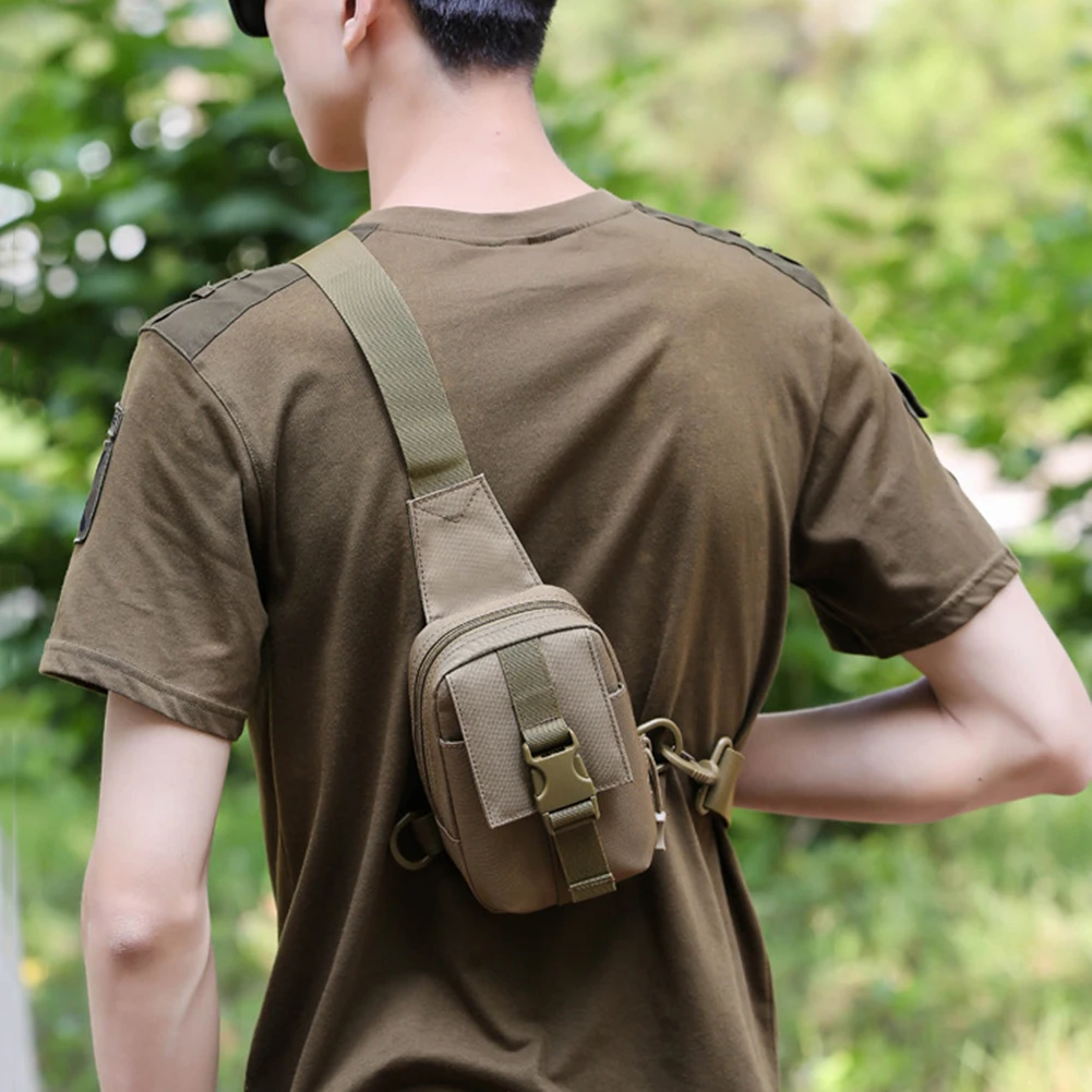 

Man Chest Sling Bag Outdoor Hunting Bag Man Crossbody Bag Pack Removable Hook Chest Pack Buckle for Trekking Shoulder Bag