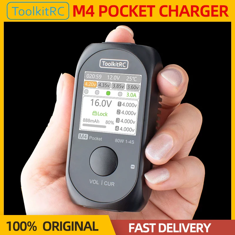 XDRC Mini Smart Quick Charger ToolkitRC M4 80 Вт 5A USB-C Lipo LiHv LiFe Композитный материал Блок зарядки