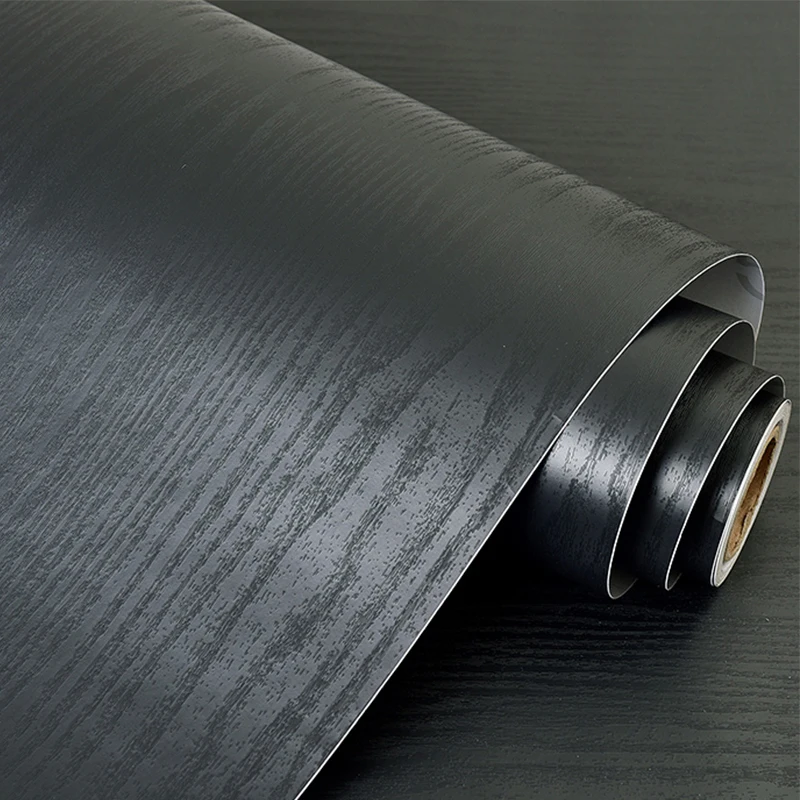 

Самоклеящиеся обои из черной древесины, рулон столешница для мебели, кухонные настенные водонепроницаемые виниловые наклейки с отклеивани...