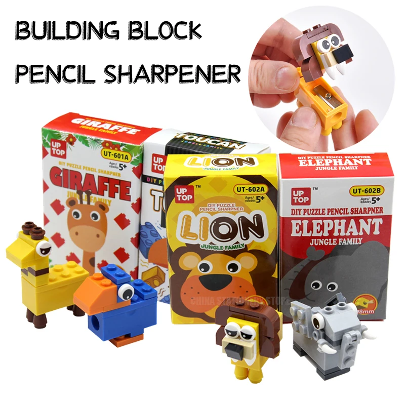 

Точилка для карандашей «сделай сам», мультяшный строительный блок, креативные Канцтовары для студентов, для детского сада, пазл в сборе, нож...