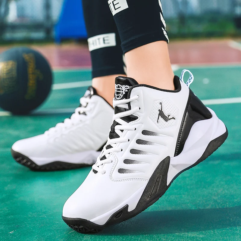 Running Shoes Men High Top White Men's Sneakers Cushioning Non-Slip Unisex Women Training Basketball Shoes Tenis Basket Homme