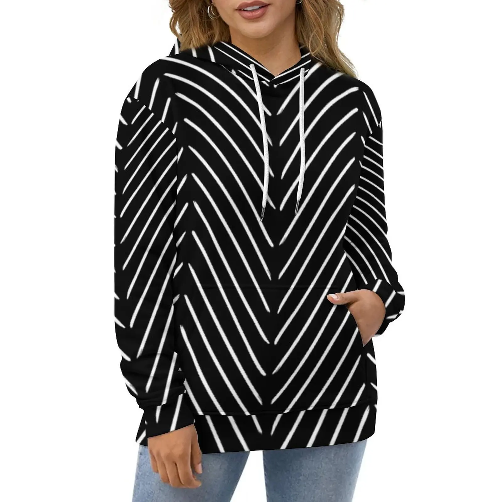 

Повседневные толстовки в стиле ретро, в скандинавском стиле, черная свободная толстовка с капюшоном, с длинным рукавом и графическим принтом, в стиле Харадзюку, Y2k, зимняя одежда оверсайз