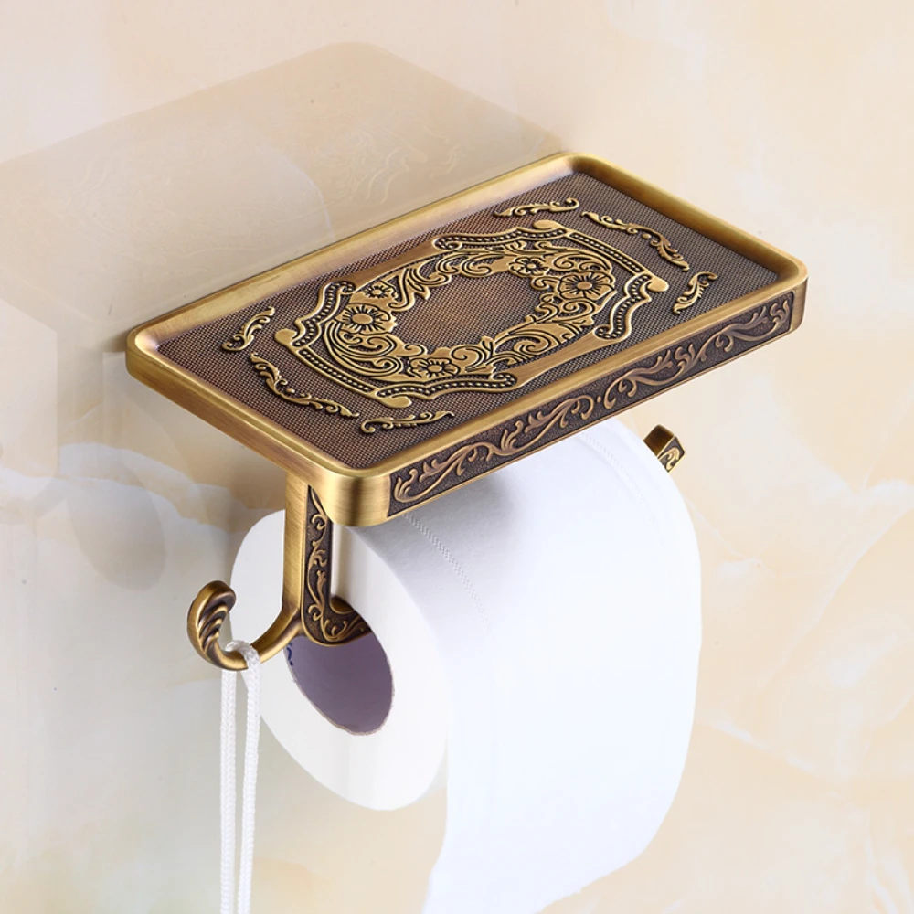 

2023 new Toilet Paper Holder Wall Mounted Vintage Classic Bathroom Antique Brass Roll Tissue Box Bathroom Accessories Wholesale