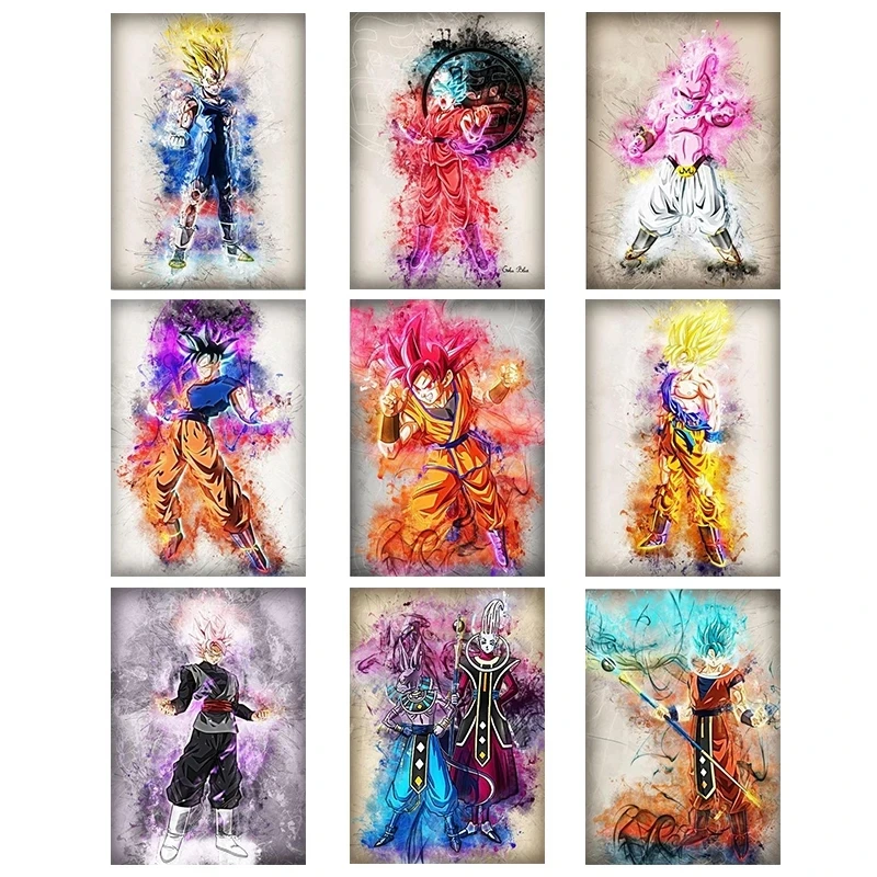 

Wall Art Canvas Painting Japanese Anime Cartoon Dragon Ball Monkey King Posters and Prints Print Mural Picture Home Decoration