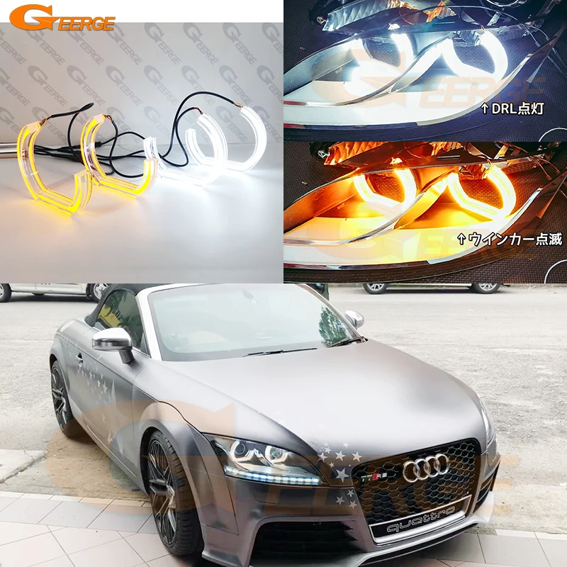 For AUDI TT Mk2 2006 2007 2008 2009 2010 2011 2012 2013 2014 Ultra Bright DTM M4 Style Angel Eyes Kit Halo Rings Led Strip