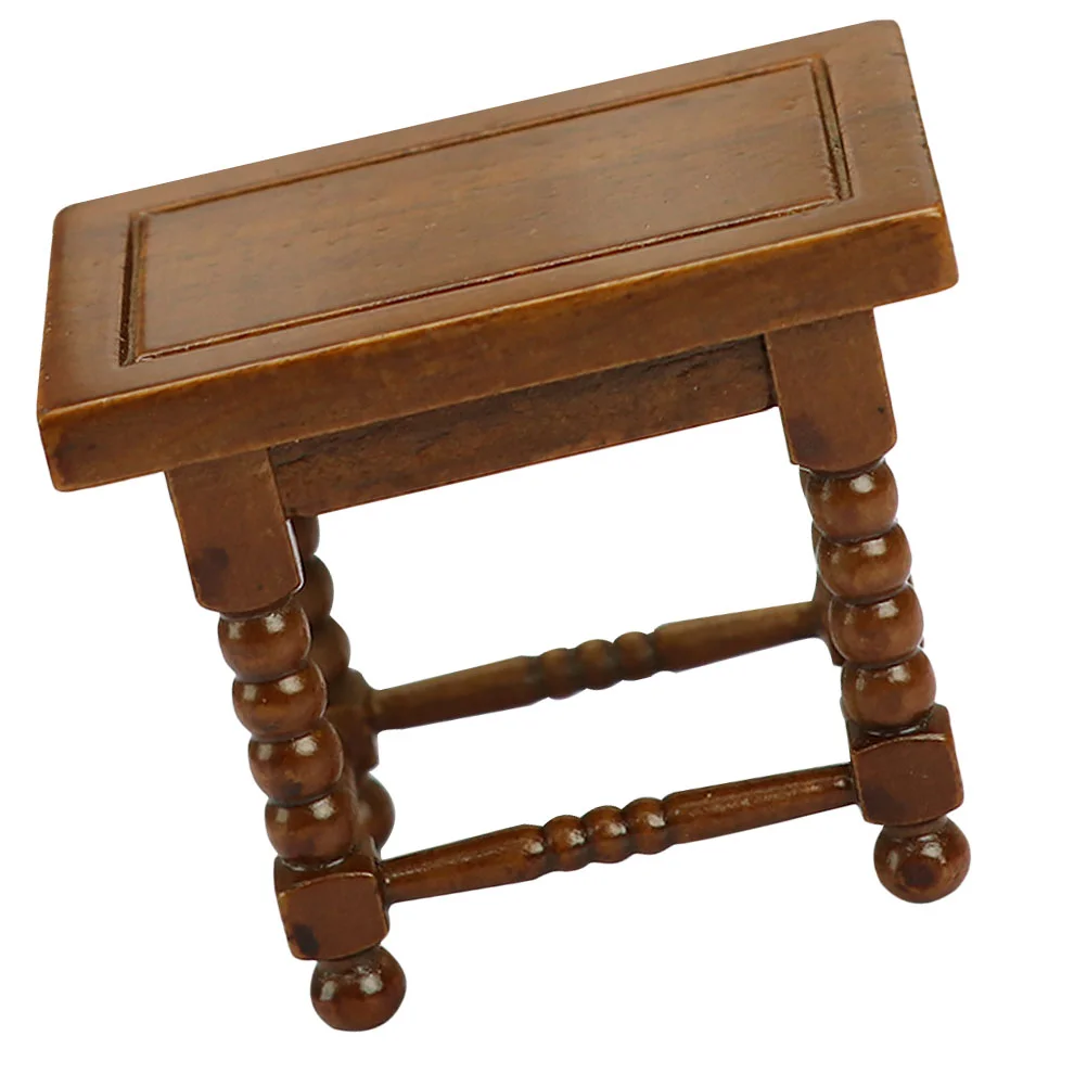 

Wooden Furniture Model Mini House Decor Mini Tea Table Doll House Layout Scene Decor
