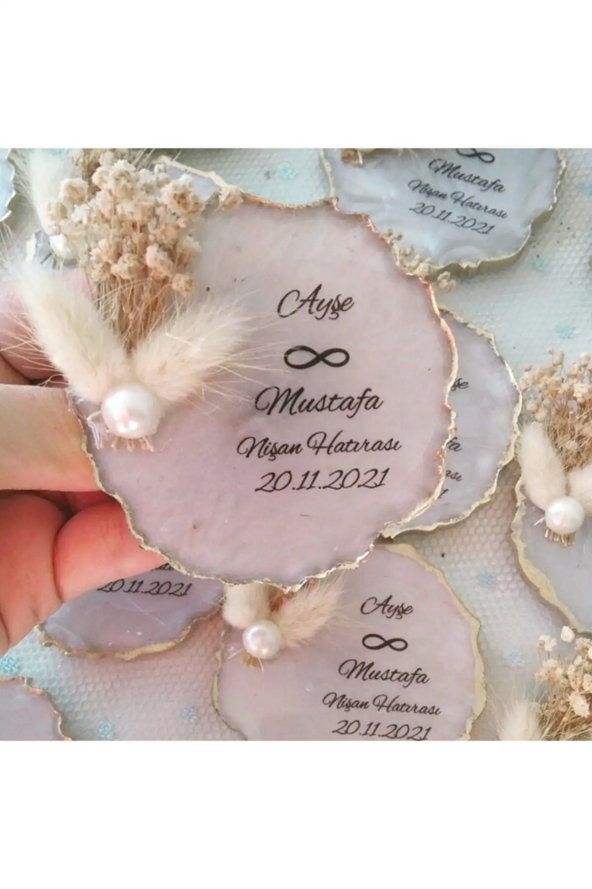 Soz April Wedding Gift Epoxy Magnet 50 pcs Baby Invitation Customizable 2023