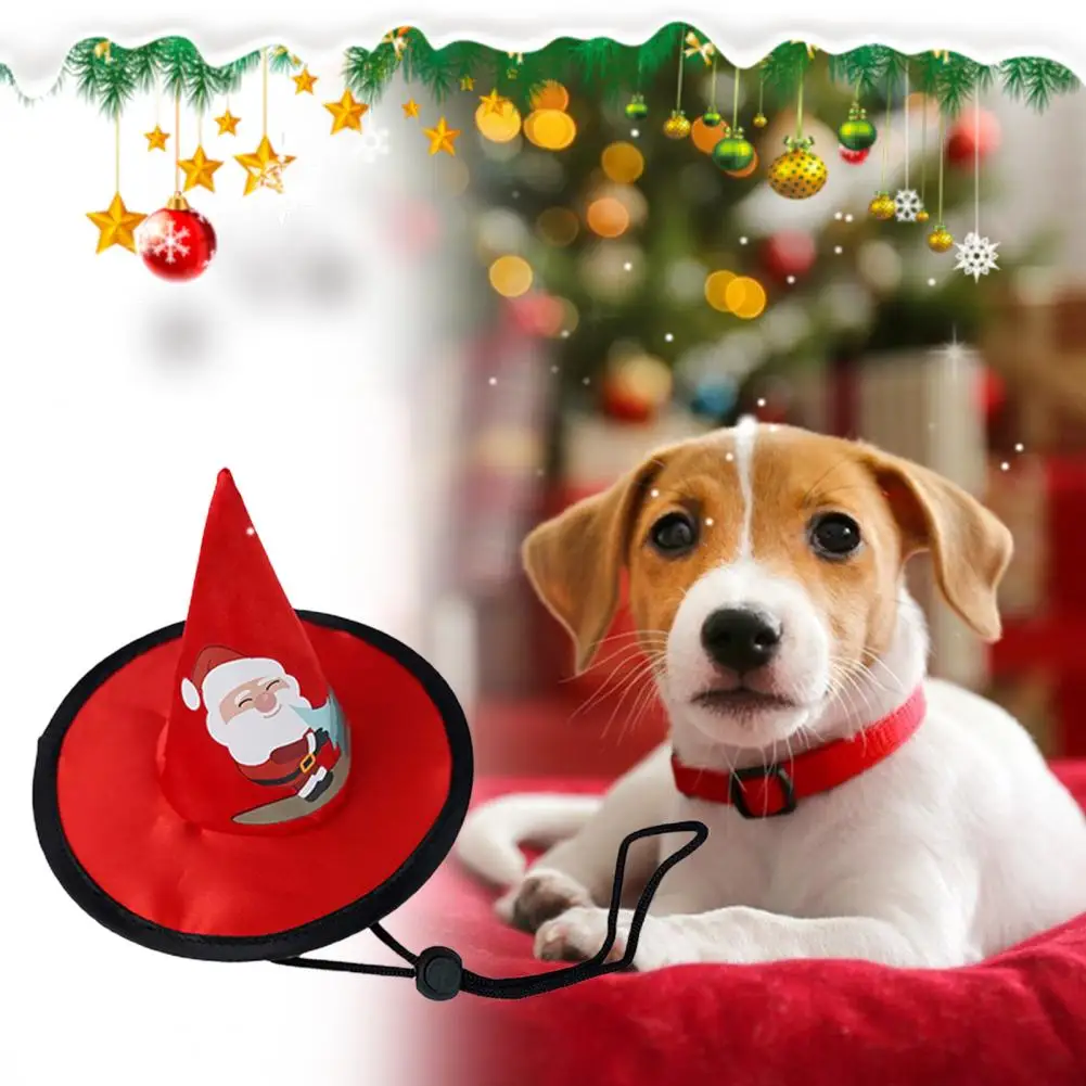 

Lovely Dog Christmas Hat Polyester Pet Cosplay Hat Non-Fading Pet Dog Christmas Hat Cap Photography Prop Enhance Atmosphere