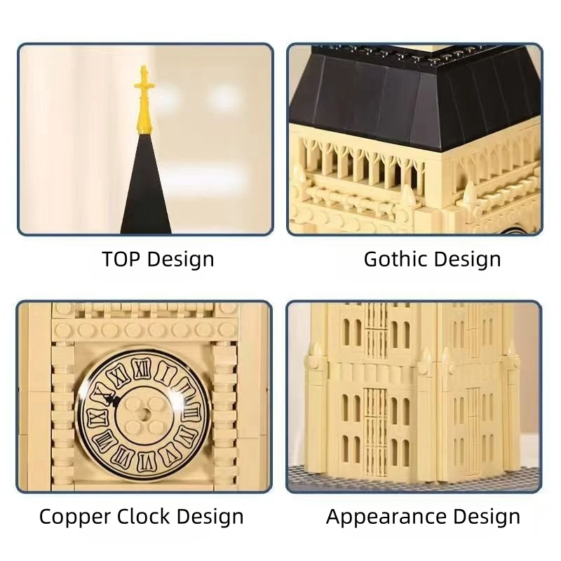 1640 Шт. Набор Строительных Блоков Лондонская Архитектура Биг Бен-развивающая