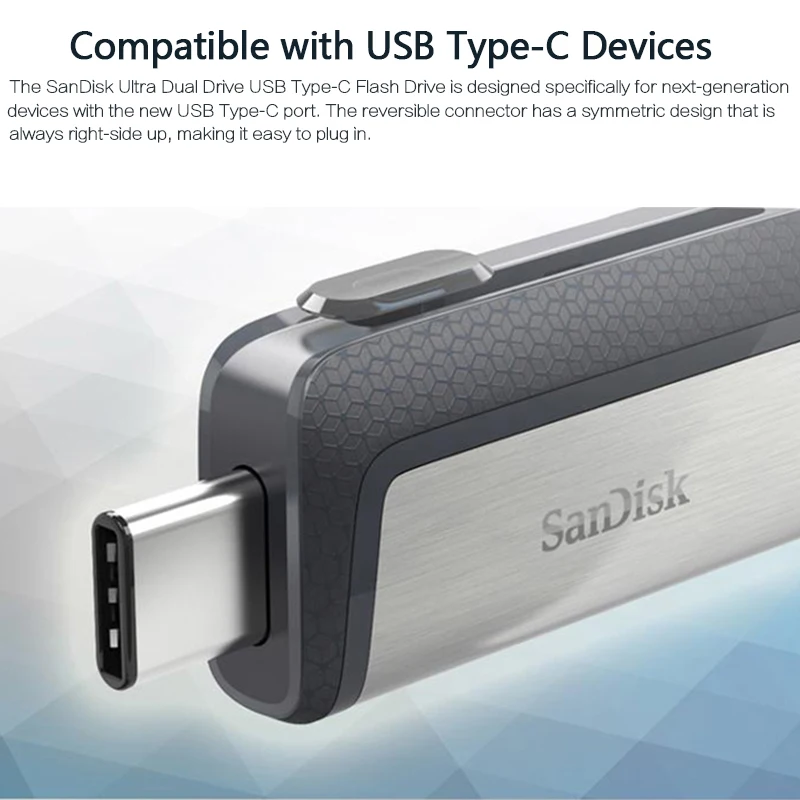 Двойной Флеш-накопитель Sandisk USB 3 1 128 ГБ Type c OTG флеш-накопитель 32 64 высокоскоростная
