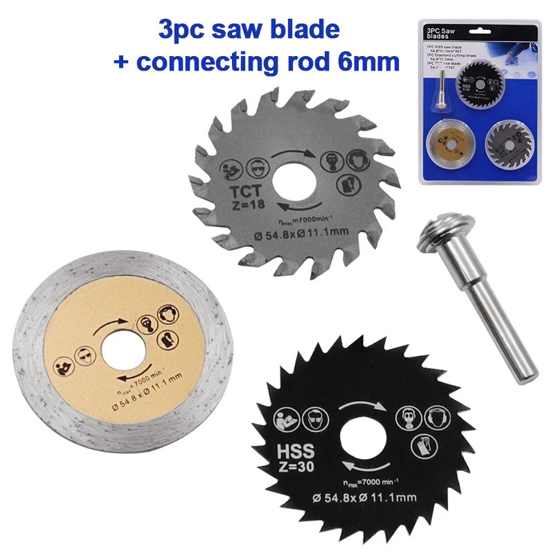 

4pcs/set 6mm Rod HSS Diamond TCT Saw Blades Rotary Cutting Disc for Dremel Drill Woodworking Metal Cutter Power Tools