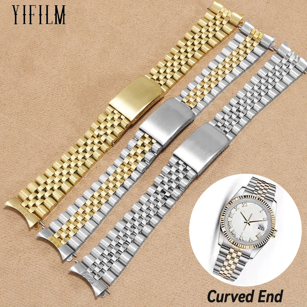 

18/19/22mm/20mm Stainless Steel Luxury Strap For Rolex For Huawei GT3pro 46mm band Metal Solid Watch loop For Seiko Bracelet
