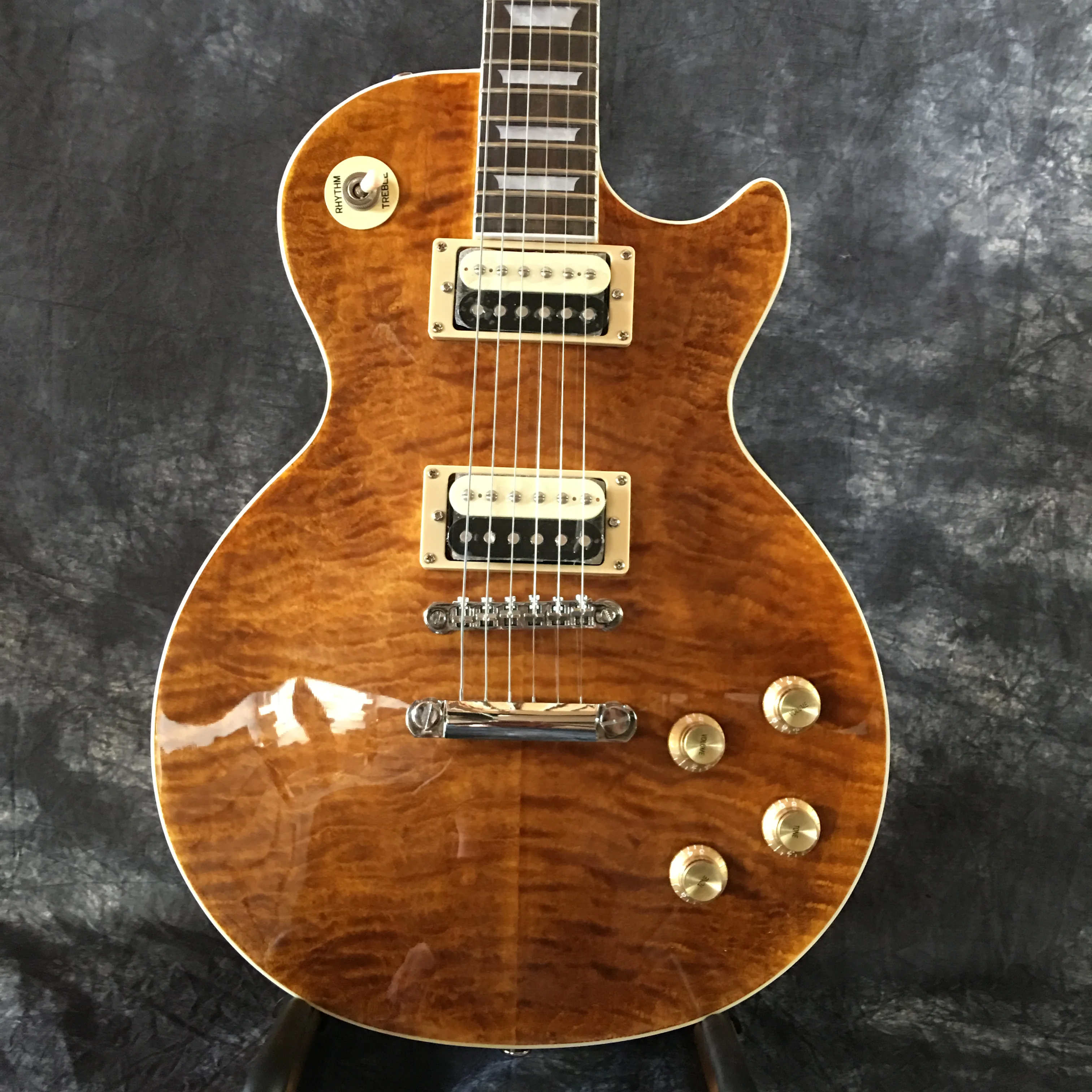 

In stock New arrival high quality 1959 tiger guitar flame, standard slash guitar, brown color real guitar photos, free shipping
