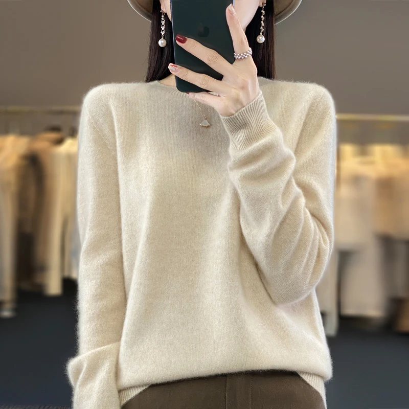 

O-Neck Wool Sweater Women Tops Long Sleeve Casual Regulai Fit Basic Pull Femme Autumn Winter Clothe Knit Pullover Mujer Jumper