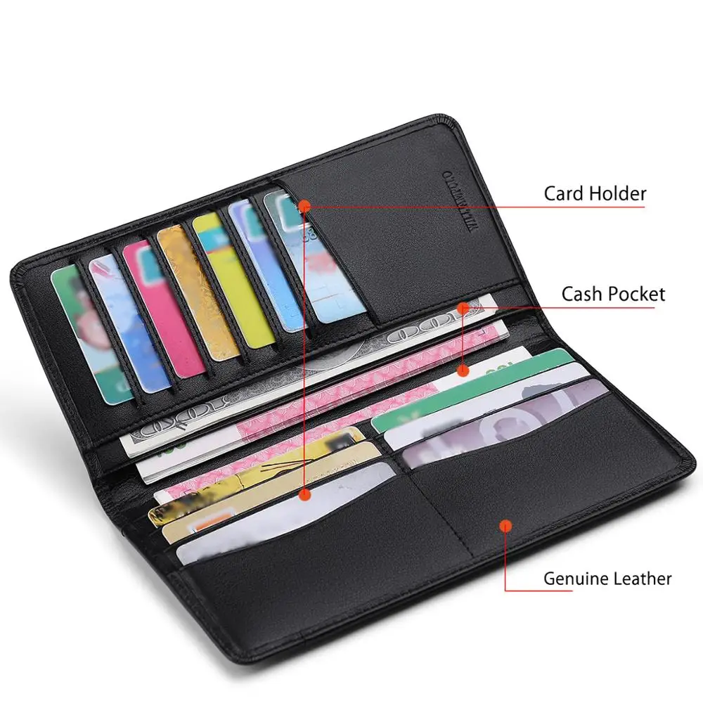 Brand Luxury Men Wallet Long Leather Wallet Business Slim Clutch Bag Genuine Leather Mens Wallet Leather Clutch Bag Men
