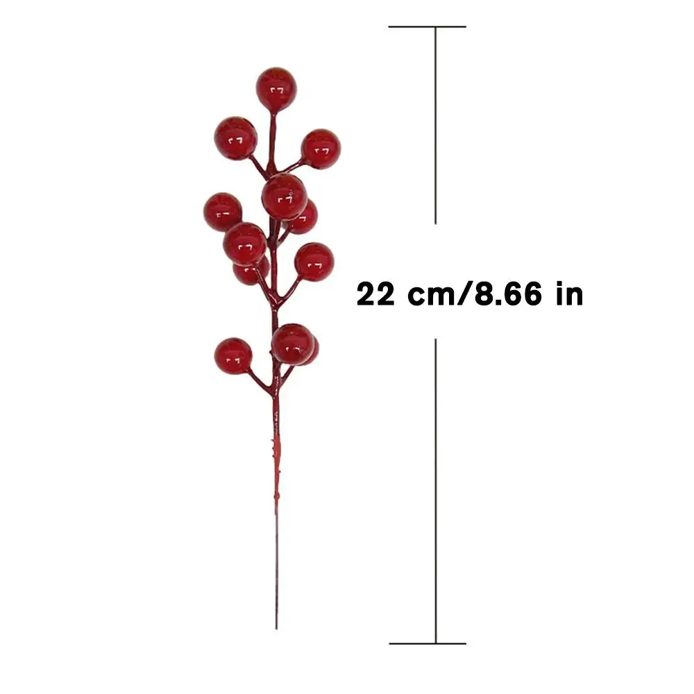 

10Pcs Artificial Red Berry Stems Christmas Red Berry Picks Holly Berry Branch For Christmas Tree Decorations DIY Wreath Cra T2N6