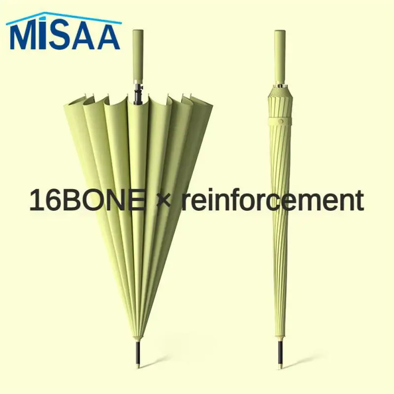 

Straight Umbrella Hydrophobic Coating Household Products 22 Inches Monochrome Umbrella Effective Against Wind Rain Gear 16 Bones