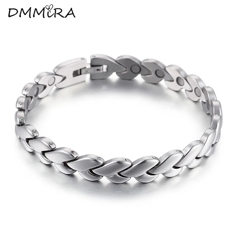 Женский геометрический браслет из нержавеющей стали с цирконием