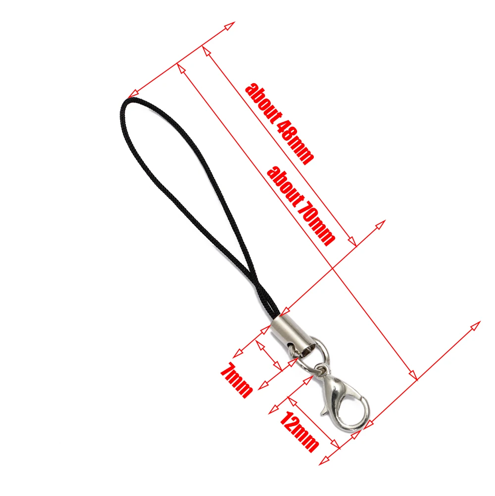 wholesale mobile case strap lariat lanyard lobster clasp cell phone cord hang rope key chain charms finding connector ring free global shipping