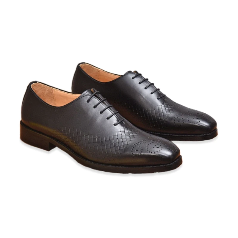 

Eioupi Classic Real Full Grain Calfskin Leather Cowhide Lining Men's Business Black Dress Shoes