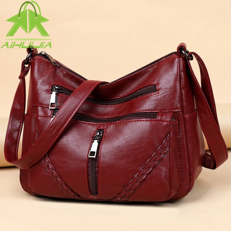 

High Quality Women's Soft Pu Leather Shoulder Bags 2022 New Simple High Capacity Crossbody Bag Luxury Designer Handbag and Purse
