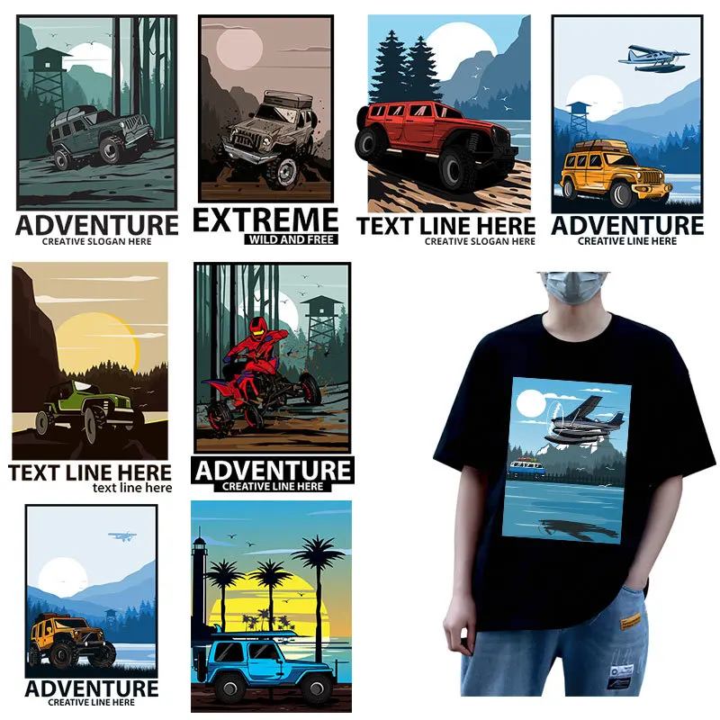 Термонаклейки с надписью Off road car