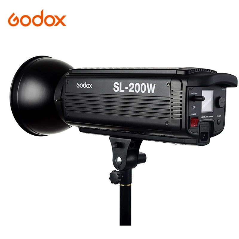 Штатив Godox SL200 W Bowens для студийной непрерывной видеосъемки, цвет белый, цветовая температура 5600K, CRI 93, 16 каналов, для всех цифровых зеркальных камер