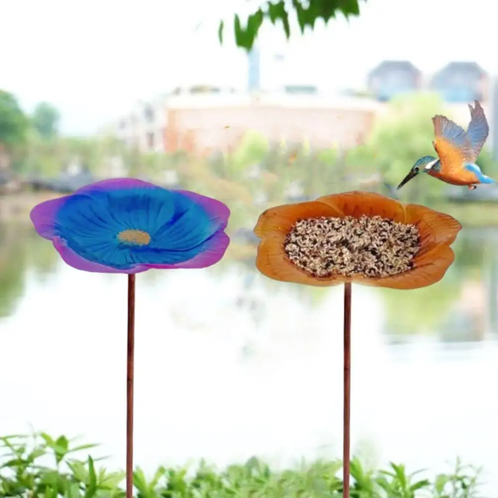 Уличная кормушка для птиц металлическая ванночка с крючком кормления сада двора