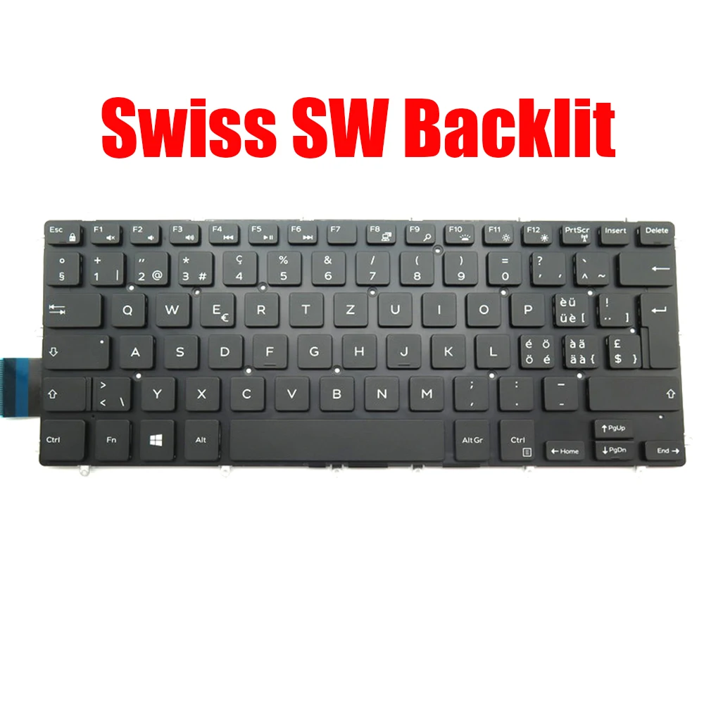 

Backlit Swiss SW Keyboard For DELL For Vostro 3480 3481 3490 3491 5370 5468 5471 For Latitude 13 3379 3310 3390 2-in-1 3490 New