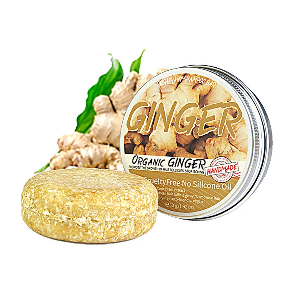 

60g Handmade Soap Natural Organic Ginger Shampoo Bar Anti Hair Loss Shmpoo Soap Hair Growth Hair Oil Care Soap Prevents Shedding