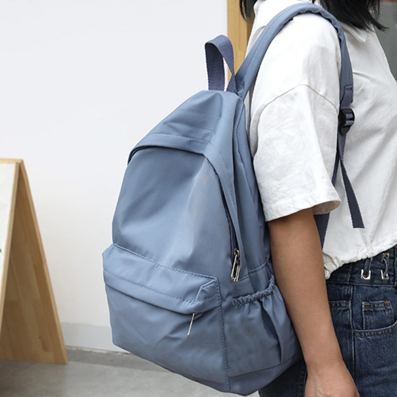 

Нейлоновый вместительный рюкзак для ноутбука и планшета, однотонный милый школьный ранец на плечо для подростков, подарки для женщин