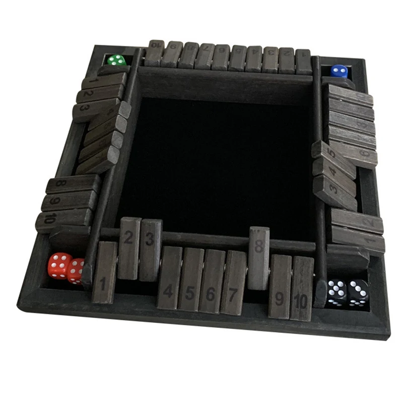 

ELOS-10 Numbers 2/4 People Shut The Box Board Game Set With 8 Dice Party Club Drinking Games Family Fun Puzzle Game For Gift