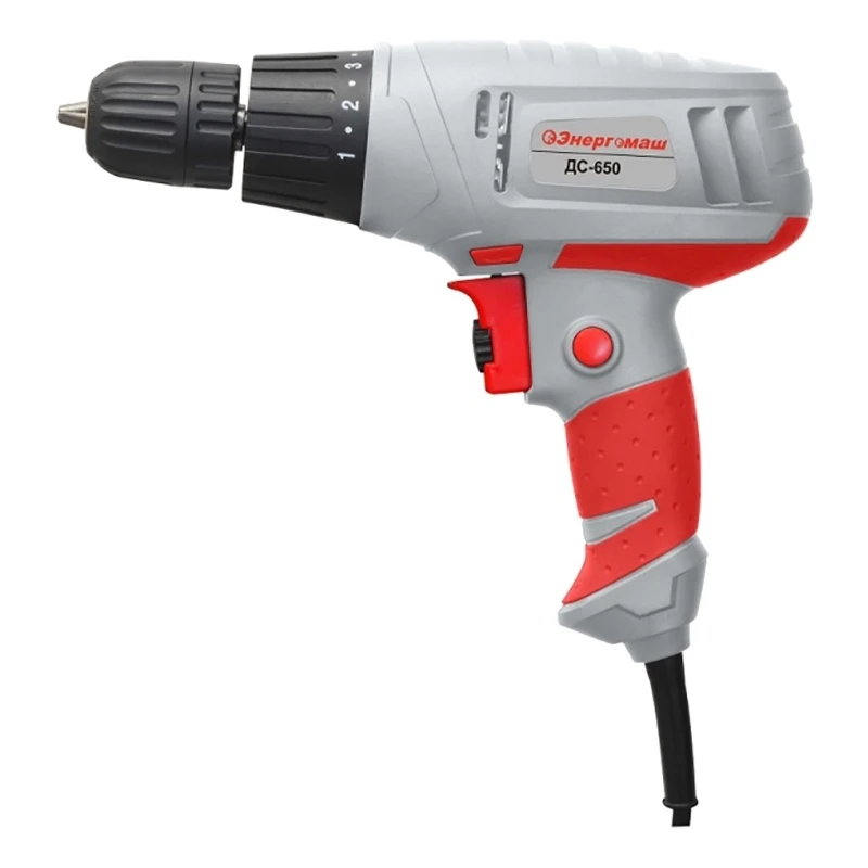 Дрель-шуруповерт электрический Энергомаш ДС-650 (мощность 650 Вт обороты на