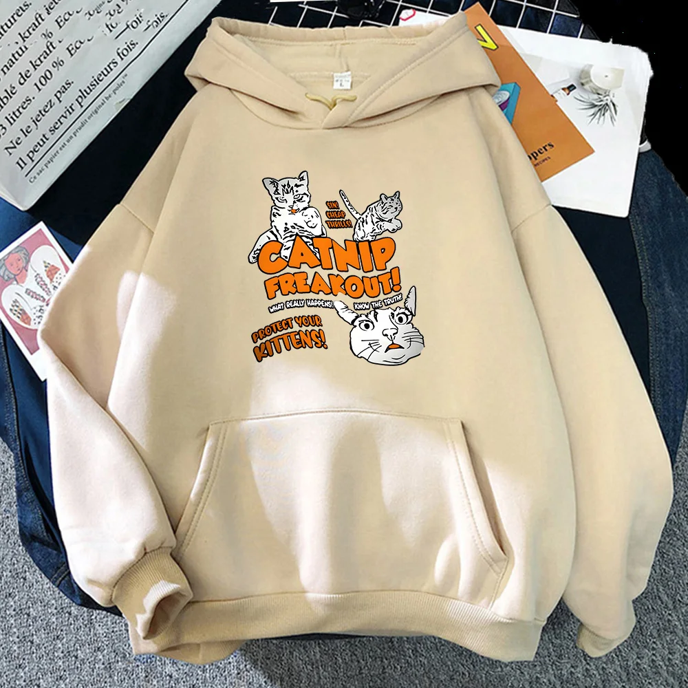 

Catnip Madness Cute Cat Graphic Hoodies Male/female Casual Sweatshirts Fleece Autumn Winter Hooded Pullovers Brand Sudadera Tops
