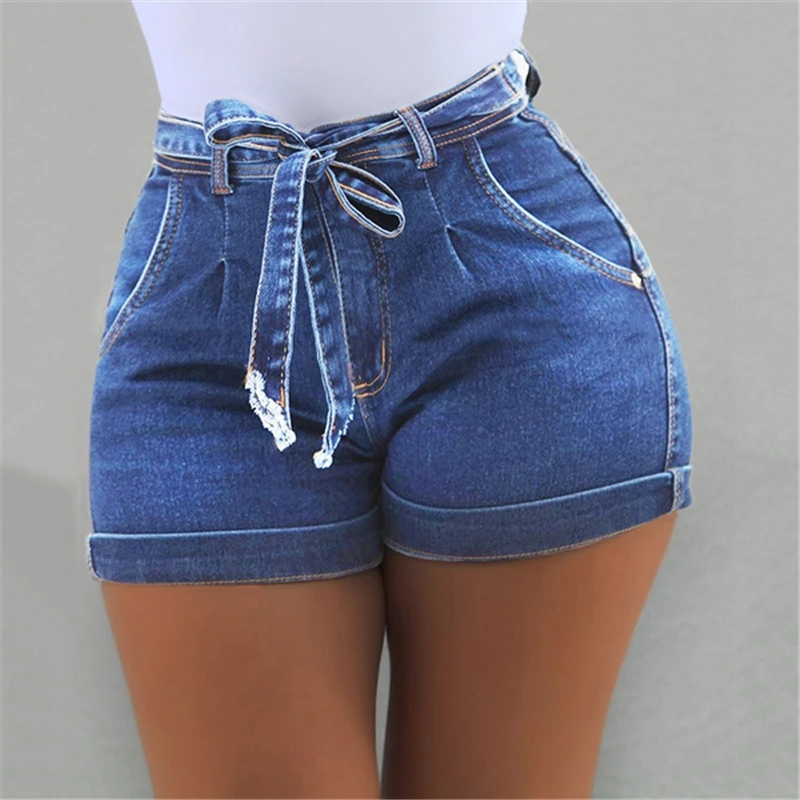 Summer Casual Washed Denim Shorts Jeans Women Blue Pink Sexy High Waist Jeans Fashion Woman Skinny Short Pants Ladies Harajuku