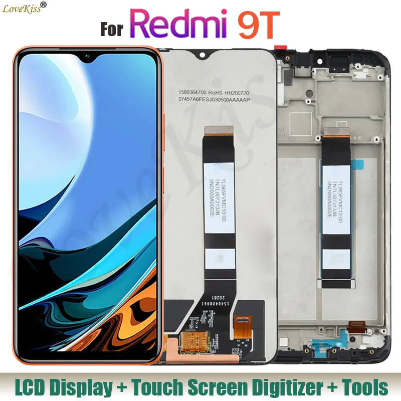 

LCD For Xiaomi Redmi 9T J19S M2010J19SG M2010J19SY LCD Display Touch Screen Digitizer Front Panel Sensor Frame Assembly Parts