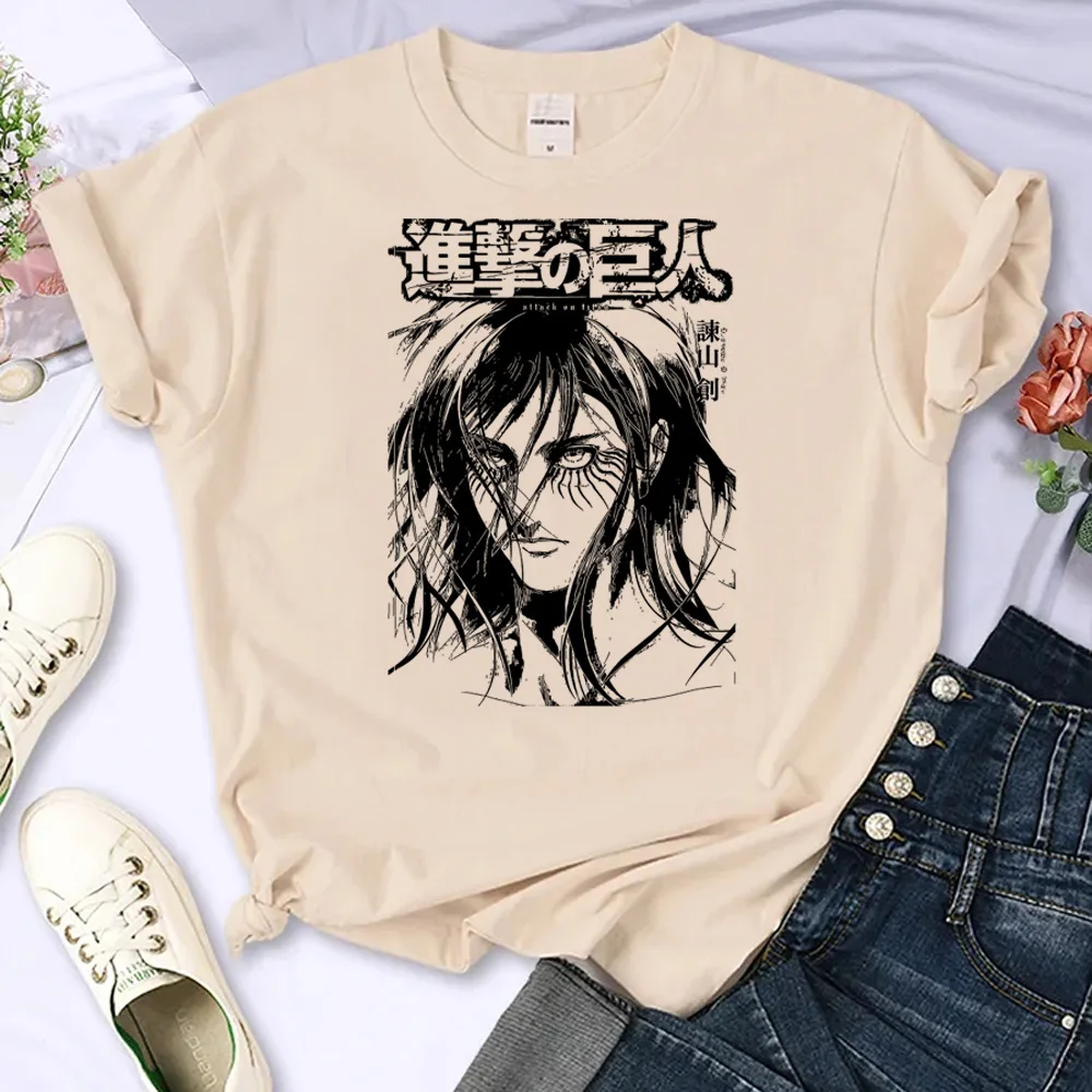 

Attack on Titan top women Y2K Japanese manga top girl manga clothing