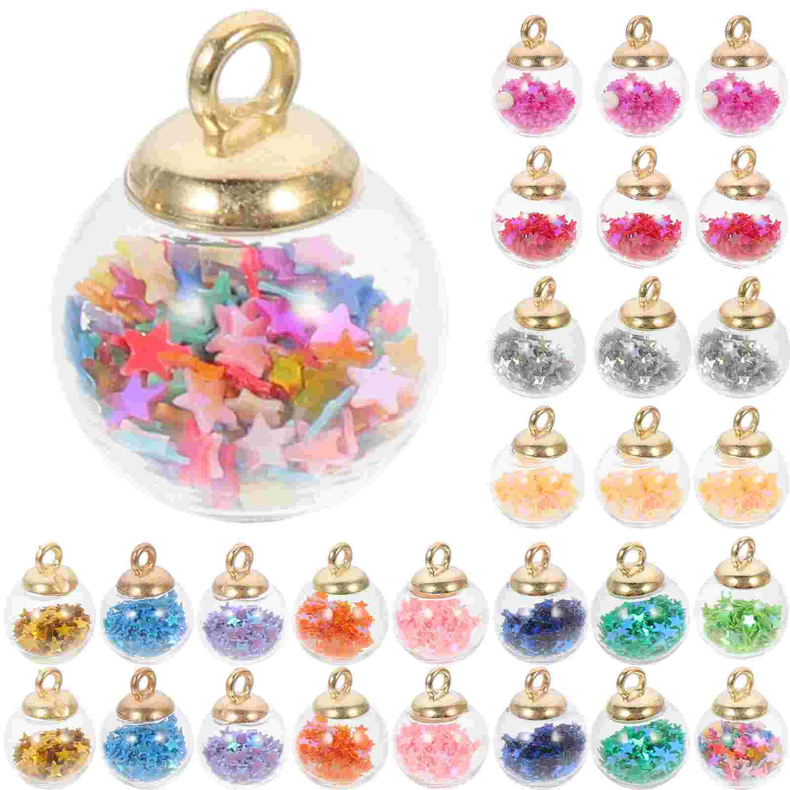 

60pcs Charms Pendant with Stars Sequin for Necklace Bracelet Earring Jewelry Making Mixed Color
