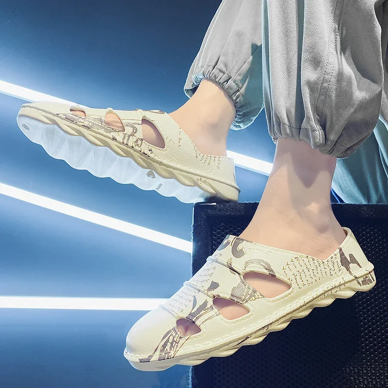 Сандалии мужские легкие обувь для сада и пляжа дышащая подошва из ЭВА клоги улицы