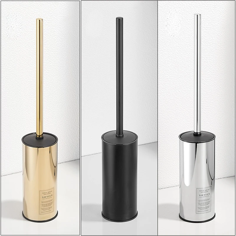 

Light luxury simple Set for bathroom stainless steel with lid Toilet brush wall hanging floor bathroom accessories