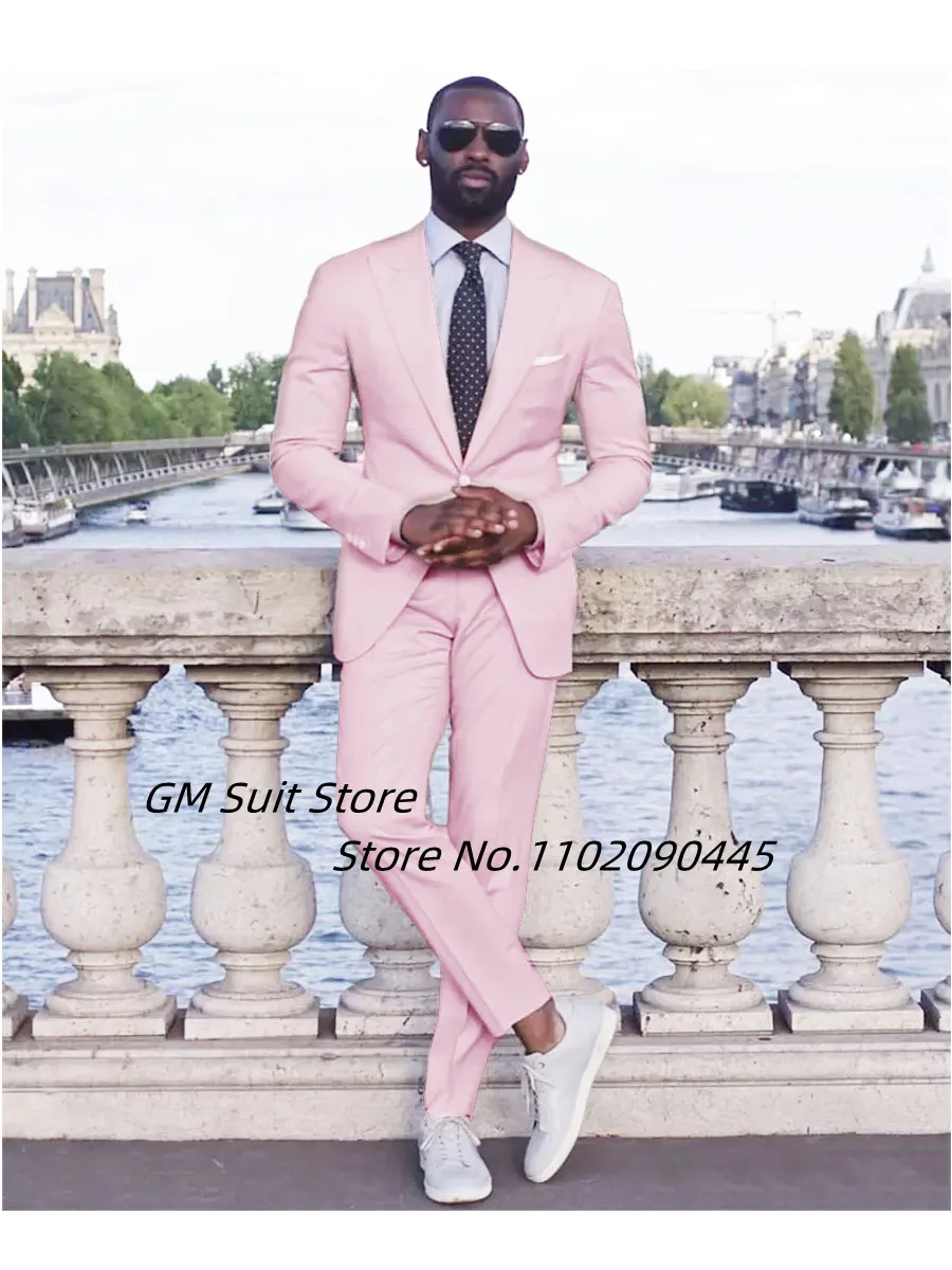 2022 Classic Men's suit 2-piece Tuxedo Business Formal Lapel Slim Fit Dress Wedding Suits For Men(Jacket+Pants)