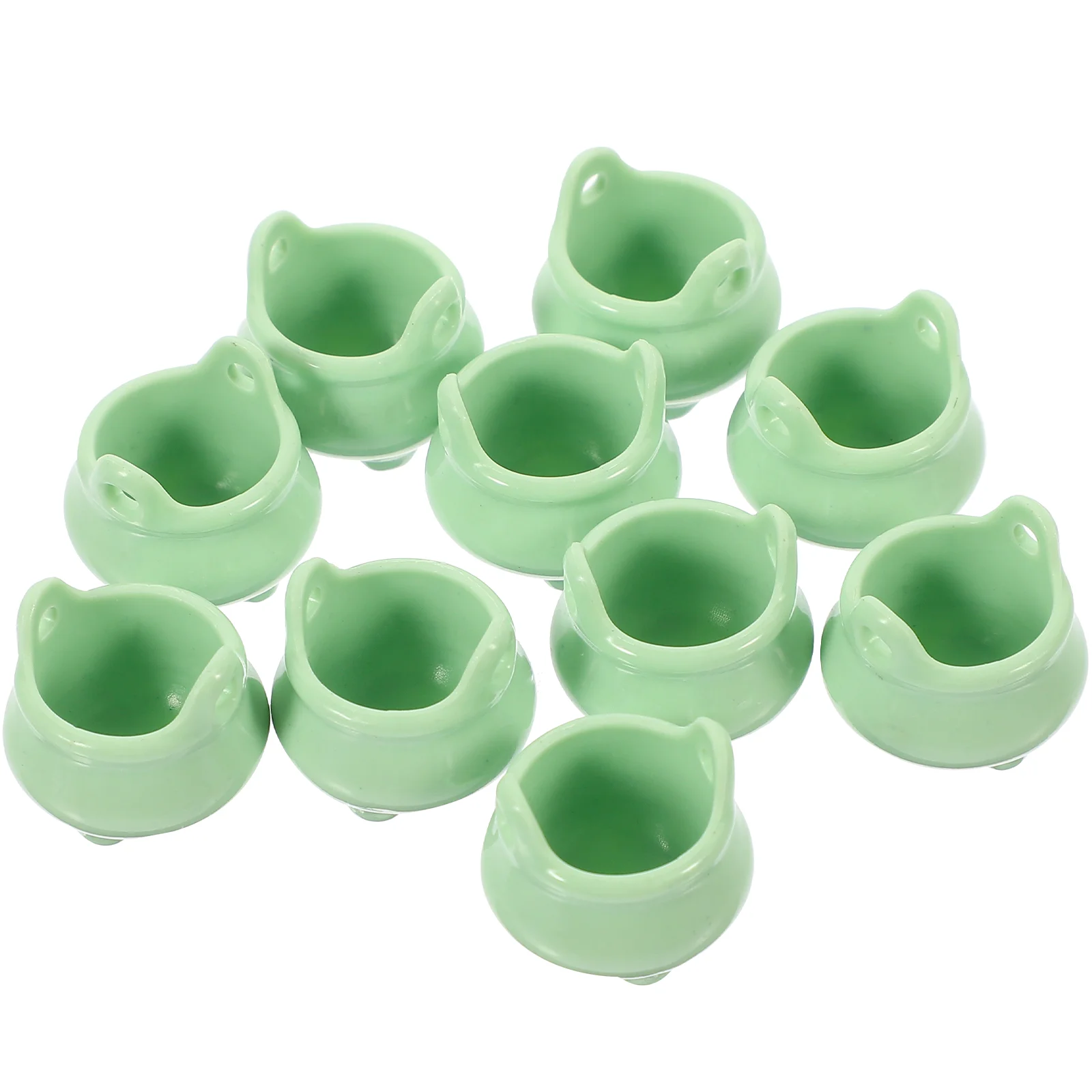 

10 Pcs Micro Toys Mini Cauldron Plastic Miniature Cauldrons Ornaments Kettles Halloween Miniatures For Crafts Bulk Witch's